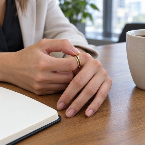 Bague Anti-Stress Ajustable Femme – Bijou Fidget Rotatif Doré ou Argenté