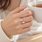 Bague Câlin Ajustable en Argent 925 – Deux Mains Enlacées