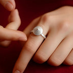 Bague Fleur de Lotus à Roue Tournante, Taille Ajustable, Bijou Porte-Bonheur