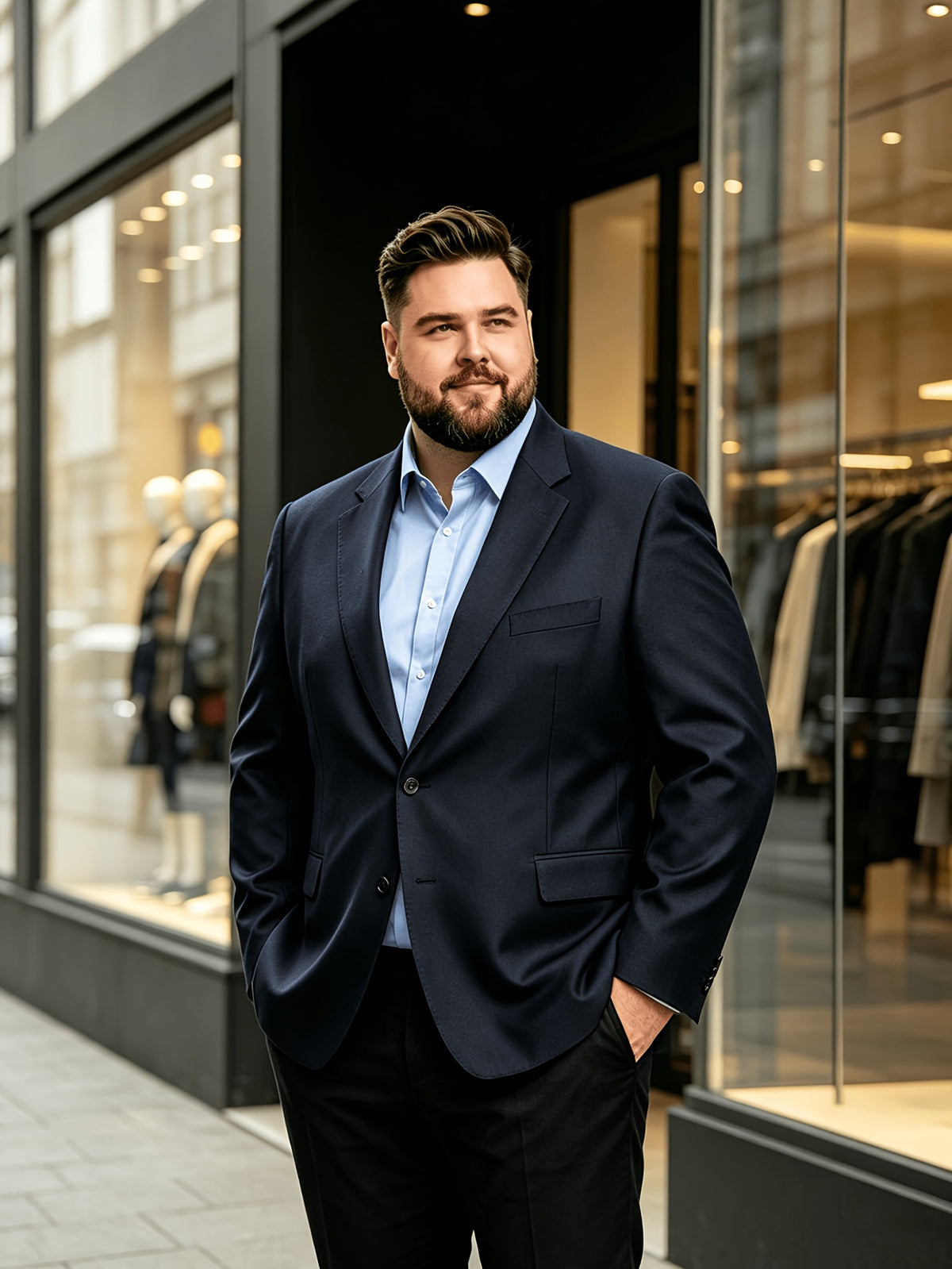 Blazer Homme Grande Taille Coupe Ample Veste de Costume Formelle
