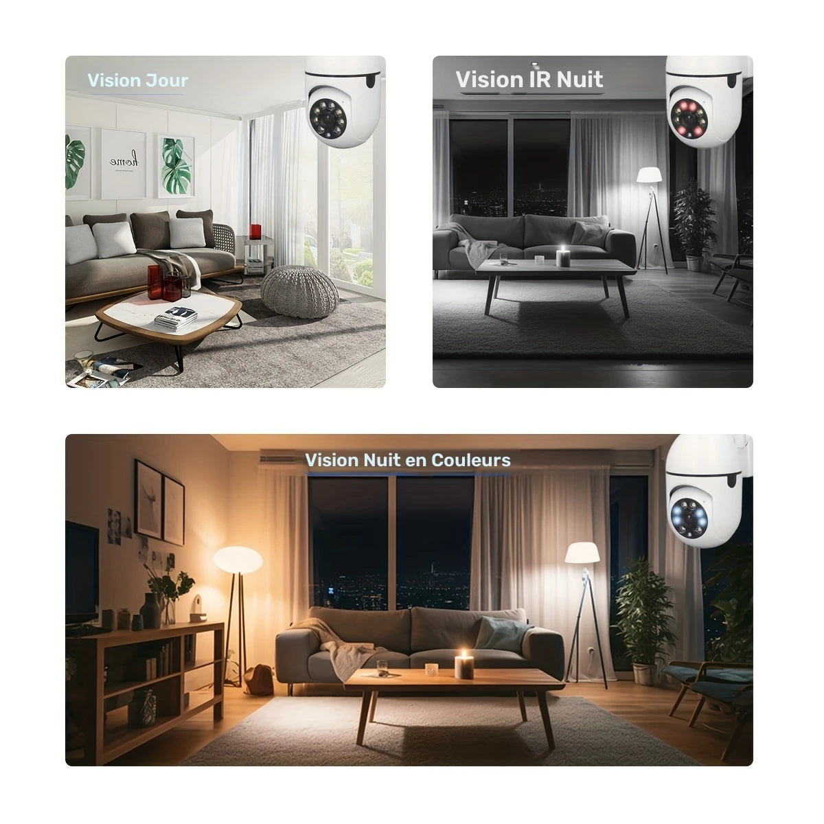 Caméra de surveillance Wi-Fi extérieure HD 2MP – Vision nocturne couleur et infrarouge, détection de mouvement, audio bidirectionnel