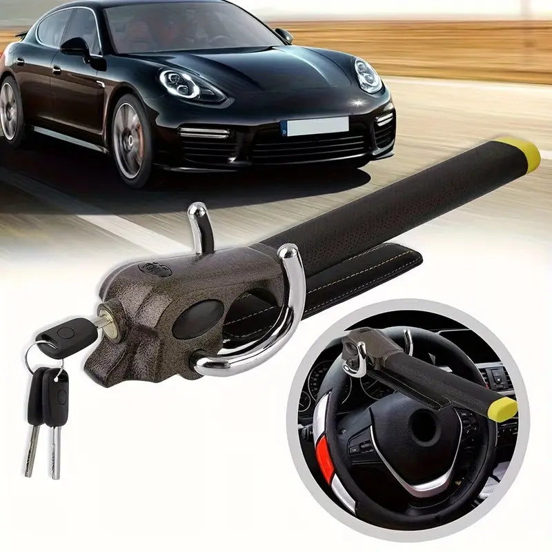 Antivol Voiture Barre de Volant avec Clé – Dispositif de Sécurité Anti-vol Renforcé pour Protection Véhicule
