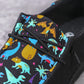 Mocassins garçon noirs imprimé dinosaures colorés – Chaussures sans lacets confortables et légères