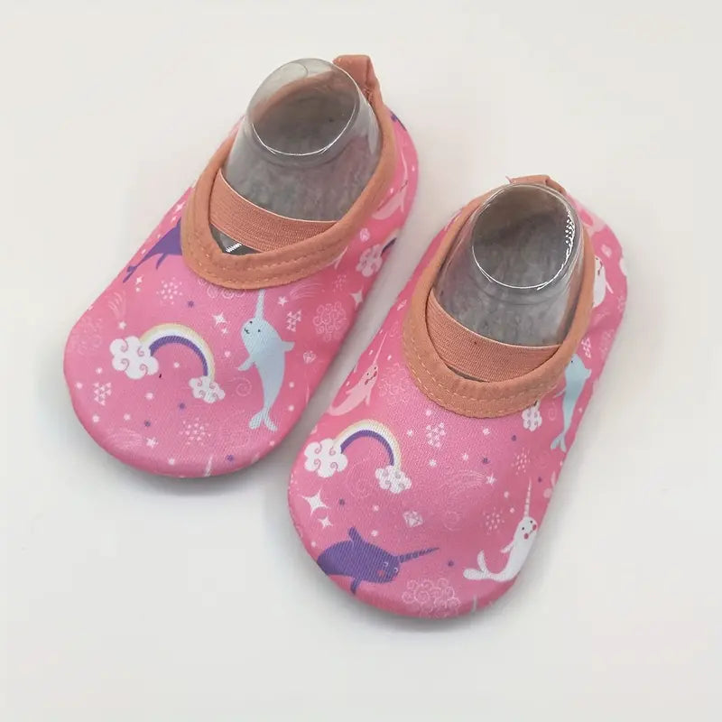 Chaussettes chaussures bébé antidérapantes – Bas souples colorés avec motifs animaux et dinosaures pour premiers pas