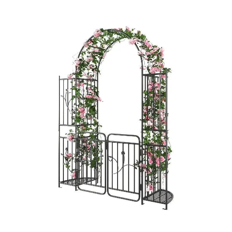 Portail de jardin avec arche métallique  Structure élégante pour plantes grimpantes et décoration extérieure