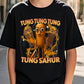 T-shirt Garçon Bleu Amusant – Motif Cartoon 3D Tung Tung Sahur