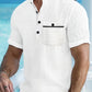 2 pièces Ensemble 100% Coton Chemise Homme Unie Légère Absorbant
