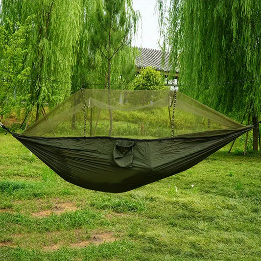 Hamac de camping avec moustiquaire intégrée – Ultraléger, portable et résistant pour randonnée et bivouac