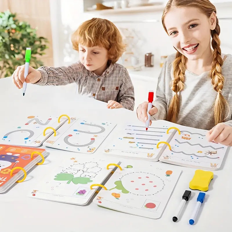 Cahier d’Activités Éducatif Bébé – Apprentissage des Lettres, Chiffres et Formes avec Jeux de Traçage
