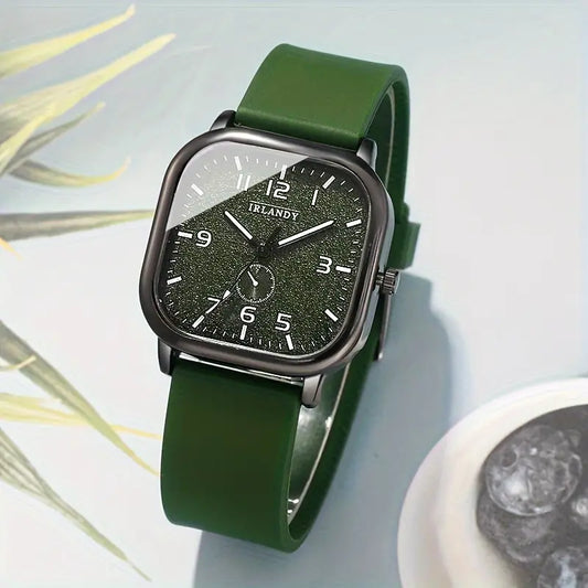 Montre femme élégante à cadran carré – Bracelet en cuir tendance et design moderne