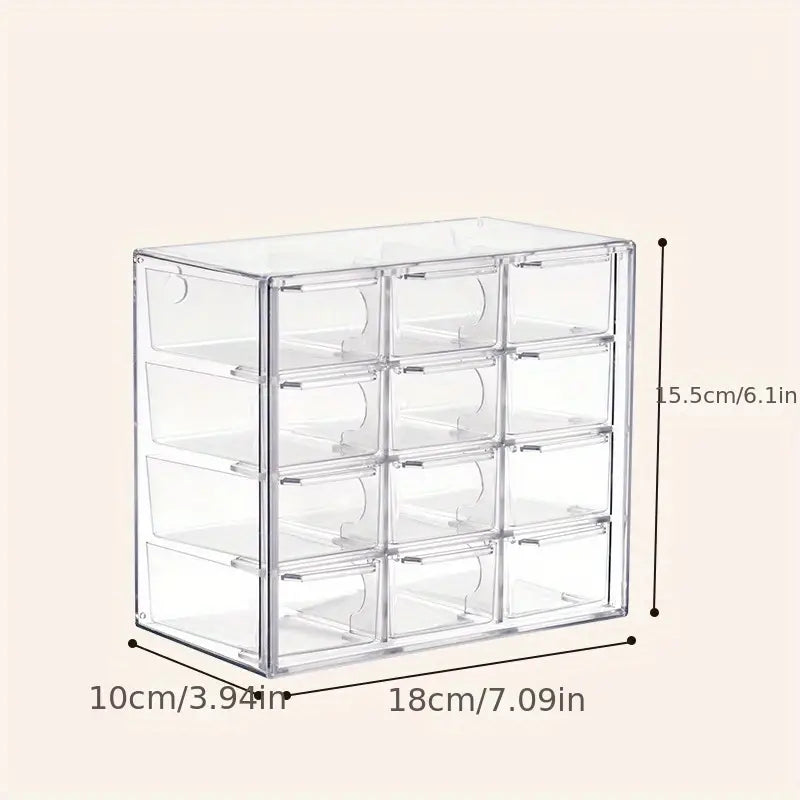 Boîte de Rangement Transparent à Tiroirs – Organiseur Multi-Cases pour Perles, Bijoux et Loisirs Créatifs