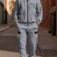 Nouvel ensemble 2 pièces pour homme d'extérieur : cardigan à capuche