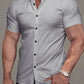 Chemise élégante et décontractée à manches courtes, coloris Gris clair