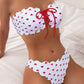Bikini bandeau à cœurs avec laçage – Maillot 2 pièces irrésistible et féminin