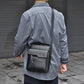 Mallette bandoulière homme en cuir noir Sacoche compacte et élégante pour documents et tablette