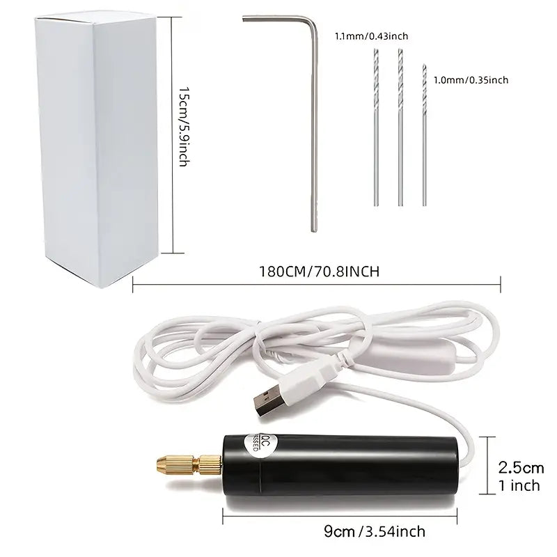 Perceuse Électrique USB pour Bijoux – Mini Foret Portable pour Perles et Créations DIY