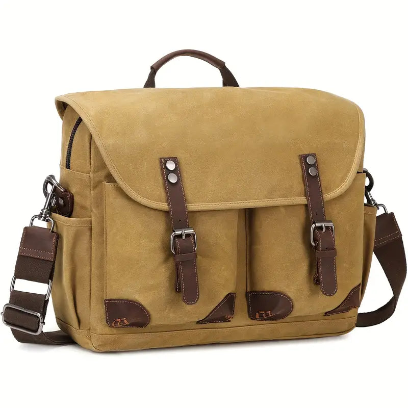 Sac bandoulière homme vintage – Style rétro en toile et cuir, idéal pour le quotidien