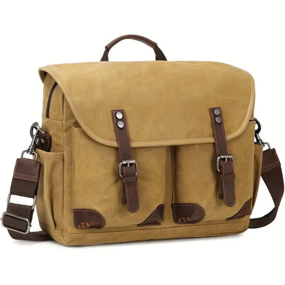 Sac bandoulière homme vintage – Style rétro en toile et cuir, idéal pour le quotidien