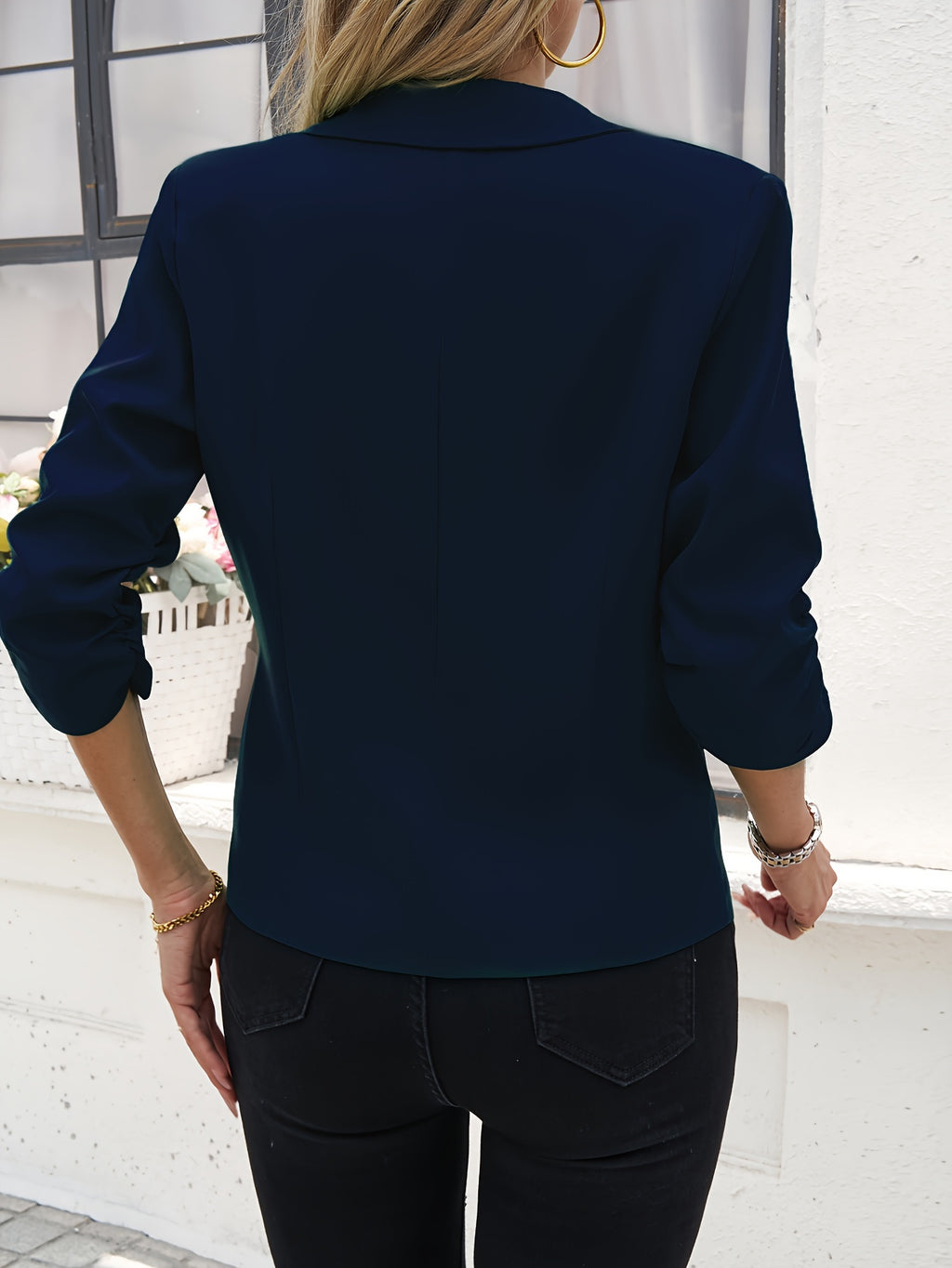 Blazer Femme Ouvert Manches 3/4