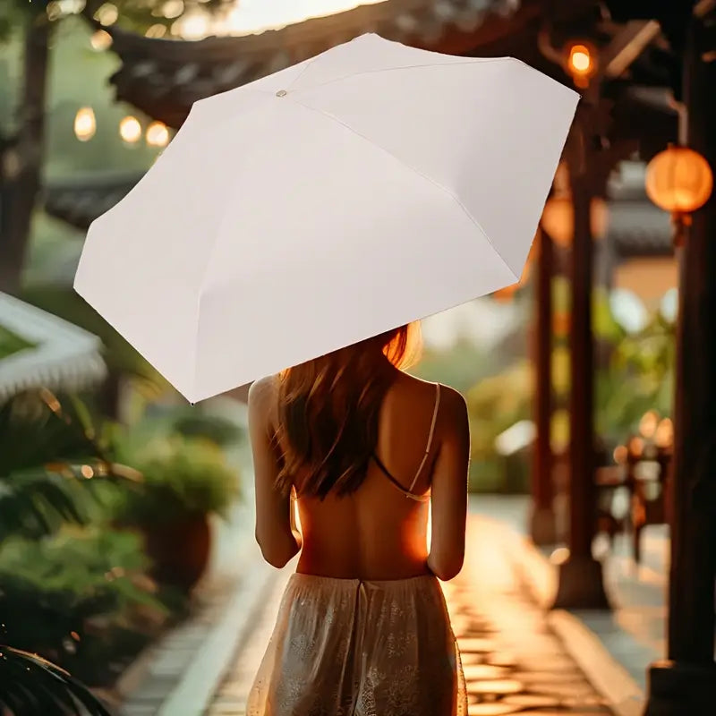 Parapluie pliable vert kaki avec étui rigide  Compact, élégant et résistant