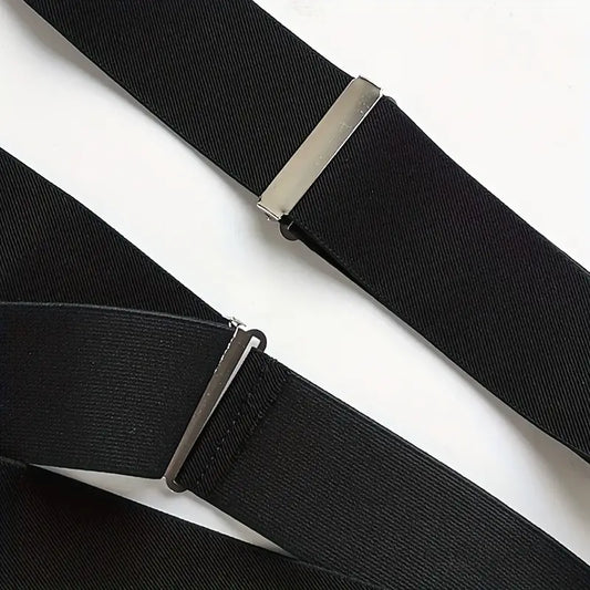 Bretelles homme noires classiques ajustables – Style élégant et confortable pour costume, mariage et tenue habillée