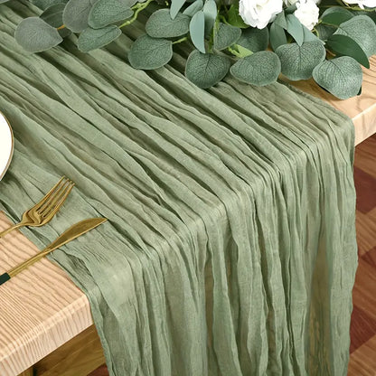 Chemin de Table en Mousseline Terracotta
