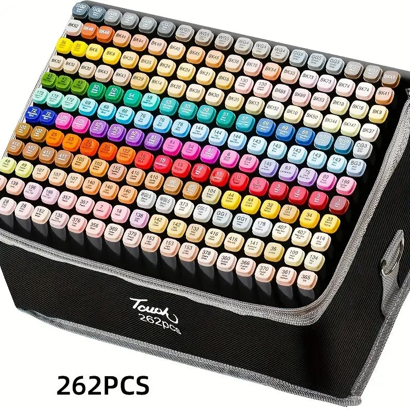 Set de Marqueurs à Double Pointe – Feutres Alcool Professionnels pour Dessin, Manga, Esquisse et Coloriage Artistique