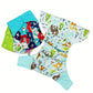 Couches Lavables Bébé Réglables – Lot de Culottes Réutilisables Étanches Motifs Ludiques Fusée, Nuages et Animaux