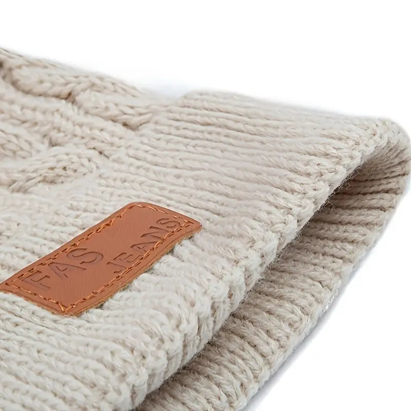 Bonnet Tricot Bébé Fille avec Pompons Fourrure – Chapeaux et Casquettes Enfant Hiver Chaud & Doux