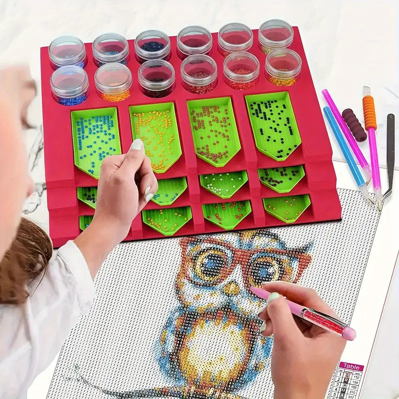 Plateau de Rangement pour Perles avec 4 Bacs Amovibles – Accessoire Pratique pour Tri et Organisation de Bijoux