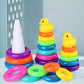 Jouet d’Éveil Empilable Bébé – Anneaux Colorés en Plastique avec Canard