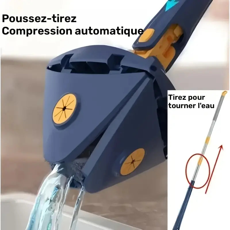 Balai Serpillère Essorage Automatique – Système Push-Pull à Compression et Rotation Intégrée