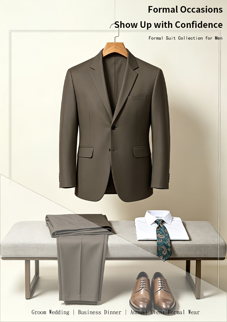Costume 2 pièces uni pour homme grande taille