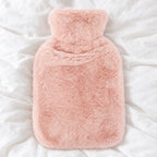 Bouillotte peluche à housse fausse fourrure douce, 600 ml ou 1800 ml