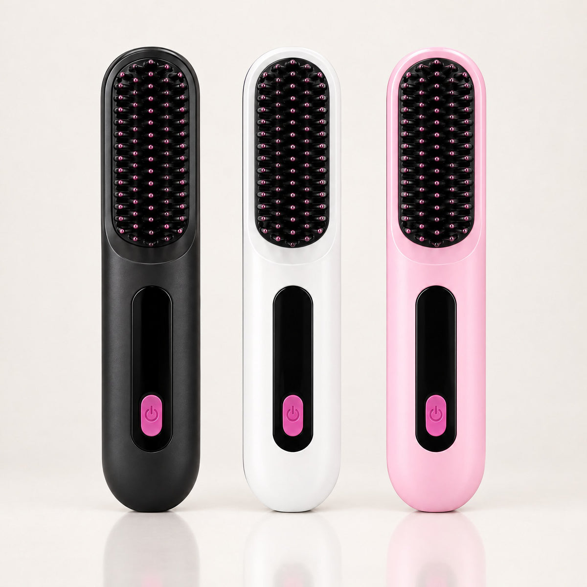 Brosse Chauffante Sans Fil pour Cheveux Courts – Picots Céramique, USB-C
