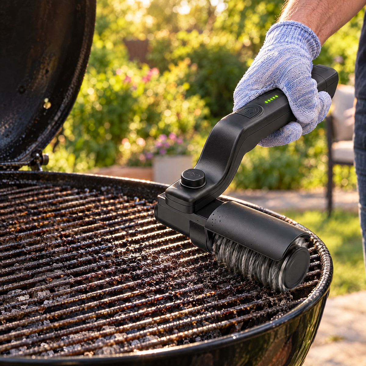 Brosse Électrique pour Grille de Barbecue Sans Fil – Tête Rotative, USB-C