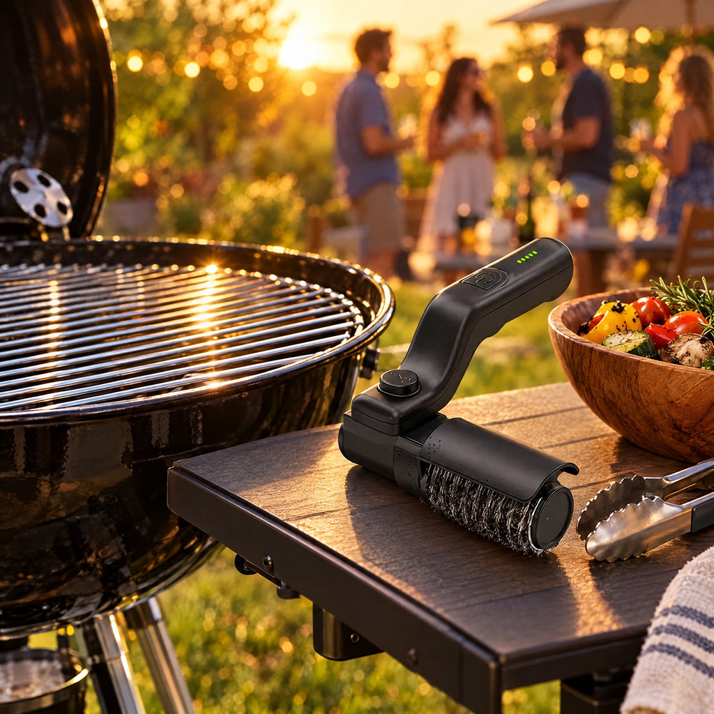 Brosse Électrique pour Grille de Barbecue Sans Fil – Tête Rotative, USB-C