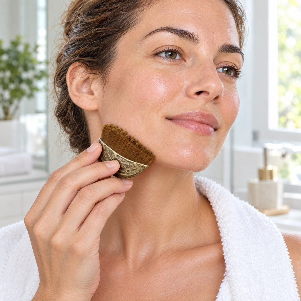 Brosse Visage Massage à Sec en Microfibre Douce – Rituel Beauté avec Étui