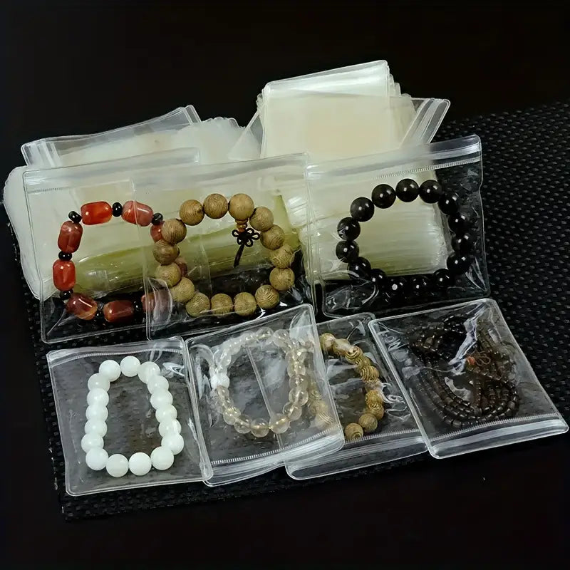 Boîte de Rangement Transparente avec Pochettes Individuelles – Idéale pour Bijoux, Perles et Accessoires