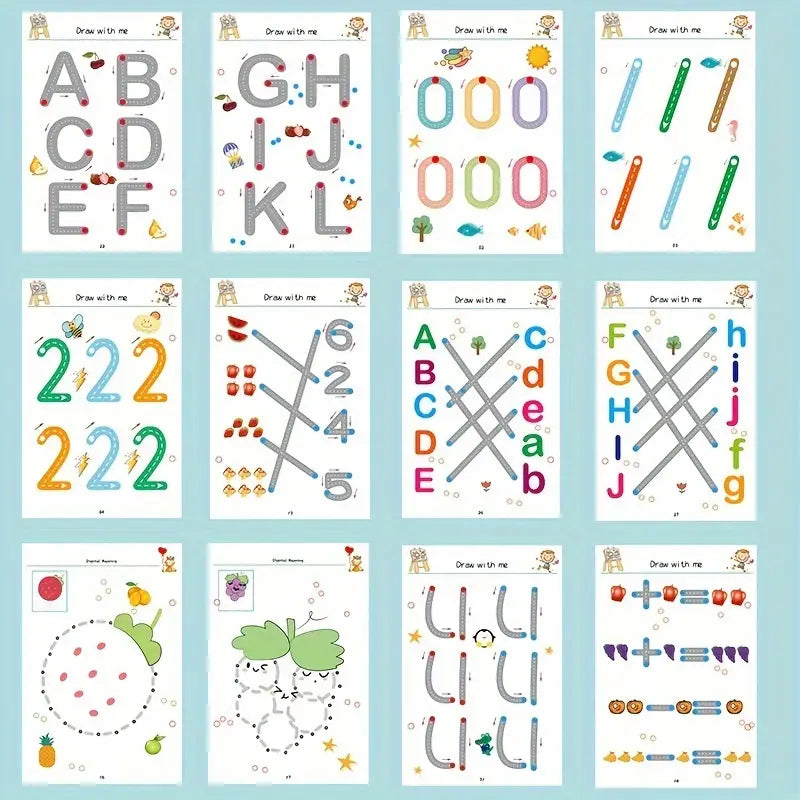 Cahier d’Activités Éducatif Bébé – Apprentissage des Lettres, Chiffres et Formes avec Jeux de Traçage