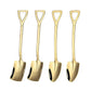 Cuillères Originales en Forme de Pelle Dorée – Lot de 4 Cuillères de Service Créatives pour Café, Desserts et Glaces