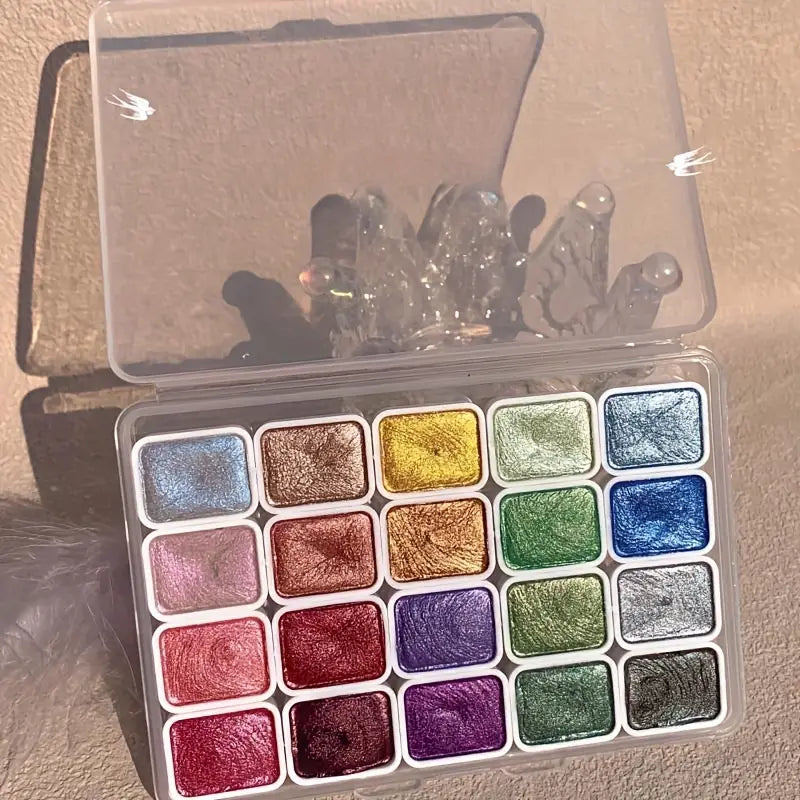 Aquarelles Métalliques et Nacrés – Palette de Peintures à Effet Brillant pour Illustration, Scrapbooking et Loisirs Créatifs