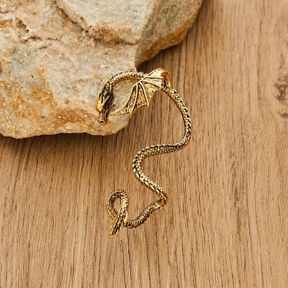 Boucle d’oreille dragon fantasy – Accessoire cosplay médiéval gothique pour déguisement