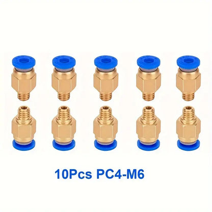 Raccord Pneumatique PC4-M6 pour Tube PTFE – Connecteur Rapide Haute Qualité pour Imprimante 3D et Extrudeur