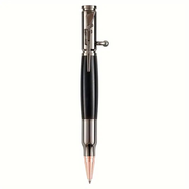 Stylo bille original en bois et métal – Design balle de fusil pour une écriture élégante et masculine