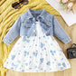 Robe Bébé Fille à Fleurs avec Haut en Jean – Tenue Printemps Été Élégante