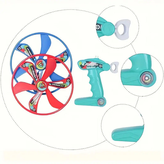 Lanceur Hélice Volante pour Enfants – Jouet Volant Extérieur Amusant et Sûr