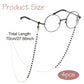 4pcs Chaînes de Lunettes Perle pour Femmes Dorées Argentées de Chaîne