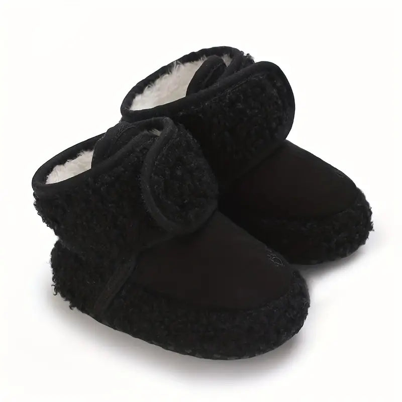 Chaussons bébé fille hiver en laine chaude – Bottines souples antidérapantes