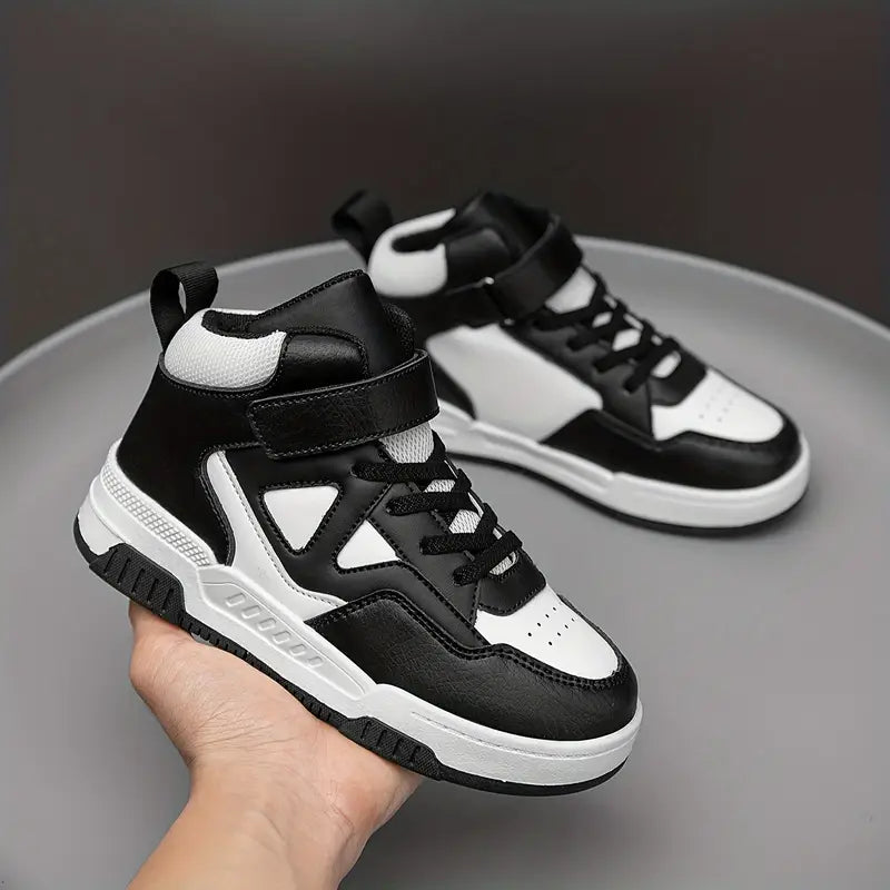Baskets montantes fille noires et vertes – Chaussures de sport tendance style basketball